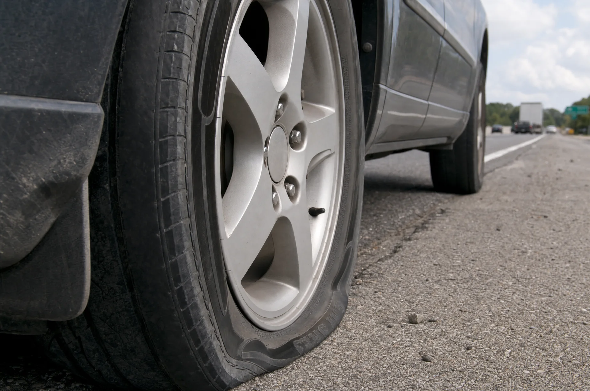 Roadside flat tire and lockout service